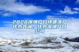 2020深圳户口快速落户代办咨询，代办深圳户口公司