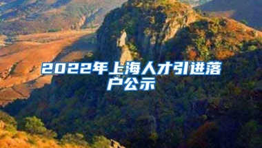 2022年上海人才引进落户公示