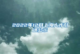 2022年12月上海人才引进公示