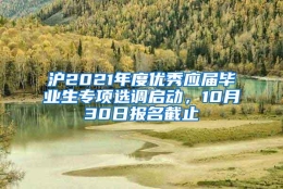 沪2021年度优秀应届毕业生专项选调启动，10月30日报名截止→