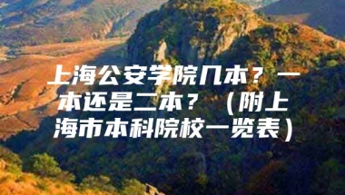 上海公安学院几本？一本还是二本？（附上海市本科院校一览表）