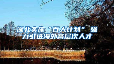 湖北实施“百人计划”　强力引进海外高层次人才