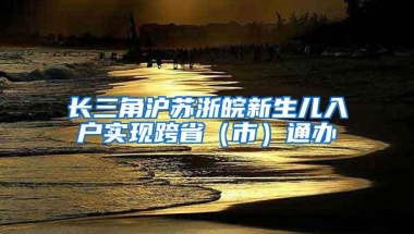 长三角沪苏浙皖新生儿入户实现跨省（市）通办