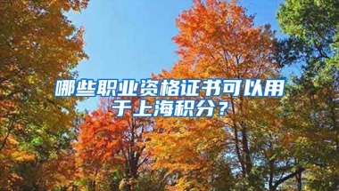 哪些职业资格证书可以用于上海积分？