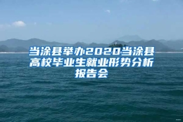 当涂县举办2020当涂县高校毕业生就业形势分析报告会