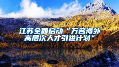 江苏全面启动“万名海外高层次人才引进计划”