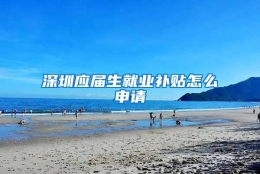 深圳应届生就业补贴怎么申请