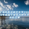 上海市南洋模范中学2009年应届毕业生名牌大学录取名单