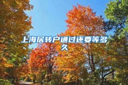 上海居转户通过还要等多久