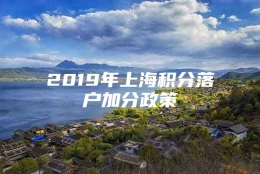 2019年上海积分落户加分政策