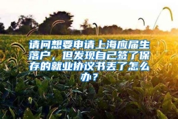 请问想要申请上海应届生落户，但发现自己签了保存的就业协议书丢了怎么办？