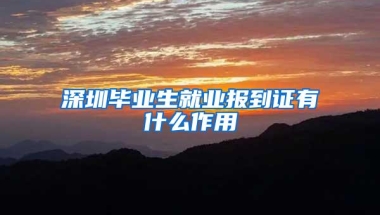 深圳毕业生就业报到证有什么作用