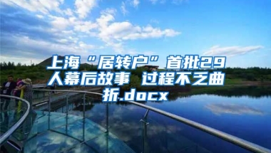 上海“居转户”首批29人幕后故事 过程不乏曲折.docx