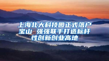 上海北大科技园正式落户宝山 强强联手打造标杆性创新创业高地