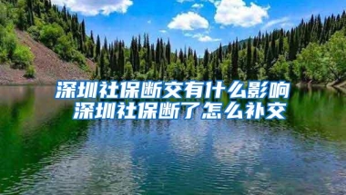 深圳社保断交有什么影响 深圳社保断了怎么补交