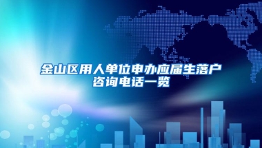 金山区用人单位申办应届生落户咨询电话一览