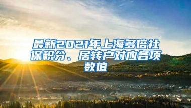 最新2021年上海多倍社保积分、居转户对应各项数值