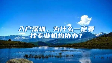 入户深圳，为什么一定要找专业机构协办？