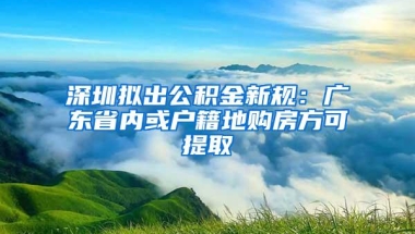 深圳拟出公积金新规：广东省内或户籍地购房方可提取