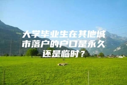 大学毕业生在其他城市落户的户口是永久还是临时？