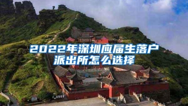 2022年深圳应届生落户派出所怎么选择