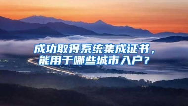 成功取得系统集成证书，能用于哪些城市入户？