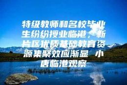 特级教师和名校毕业生纷纷授业临港，新片区优质基础教育资源集聚效应渐显 小唐临港观察