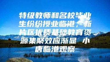 特级教师和名校毕业生纷纷授业临港，新片区优质基础教育资源集聚效应渐显 小唐临港观察