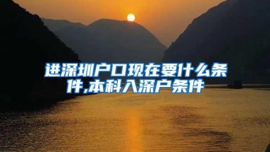 进深圳户口现在要什么条件,本科入深户条件