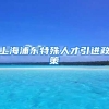 上海浦东特殊人才引进政策