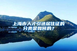 上海市人才引进居住证的分类是如何的？