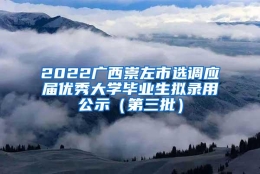 2022广西崇左市选调应届优秀大学毕业生拟录用公示（第三批）