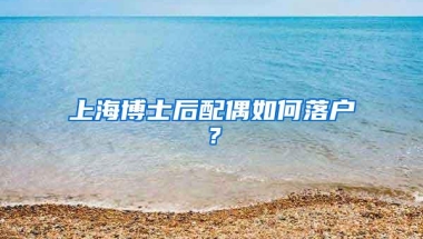 上海博士后配偶如何落户？