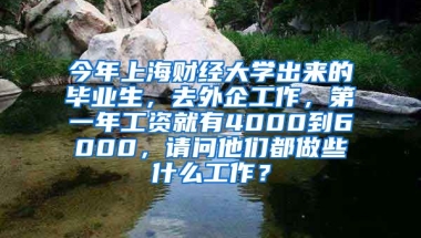 今年上海财经大学出来的毕业生，去外企工作，第一年工资就有4000到6000，请问他们都做些什么工作？