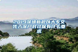 2019深圳新规以大专文凭入深户对社保有什么要求