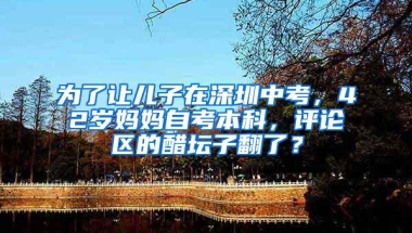 为了让儿子在深圳中考，42岁妈妈自考本科，评论区的醋坛子翻了？