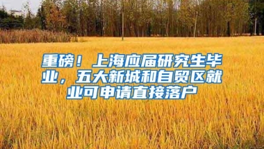 重磅！上海应届研究生毕业，五大新城和自贸区就业可申请直接落户