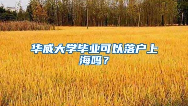 华威大学毕业可以落户上海吗？