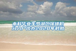 本科毕业生罗湖区深圳积分入户代办2020年秒批