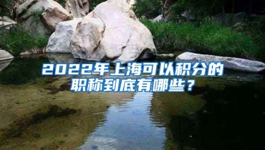 2022年上海可以积分的职称到底有哪些？