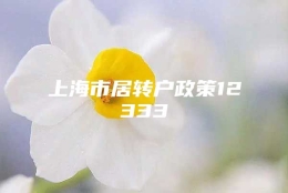 上海市居转户政策12333