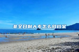 非全日制大专怎么放档案