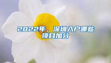 2022年，深圳入户哪些项目加分