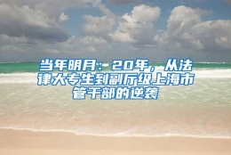 当年明月：20年，从法律大专生到副厅级上海市管干部的逆袭