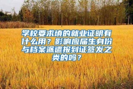 学校要求填的就业证明有什么用？影响应届生身份与档案派遣报到证签发之类的吗？