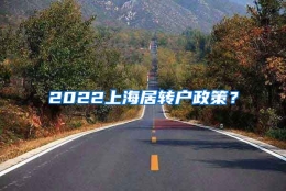 2022上海居转户政策？