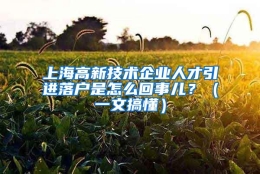 上海高新技术企业人才引进落户是怎么回事儿？（一文搞懂）