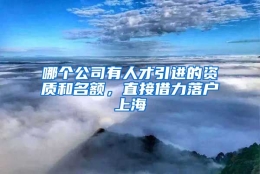 哪个公司有人才引进的资质和名额，直接借力落户上海