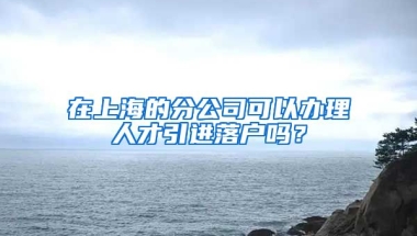 在上海的分公司可以办理人才引进落户吗？