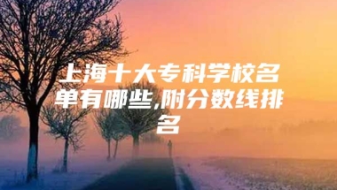 上海十大专科学校名单有哪些,附分数线排名